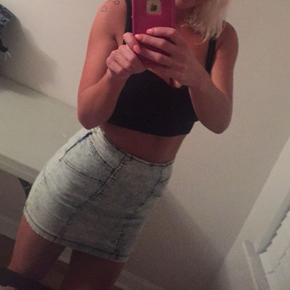 Pacsun acid wash Denim Mini Skirt